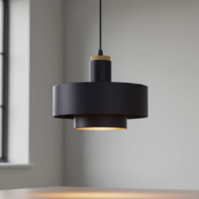 Colgante Lampara Techo Metal Madera Moderno