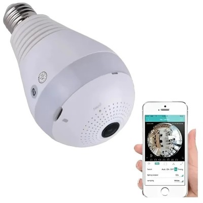 Lampara Camara Ip Wifi Espia Parlante Sensor Lente 360º Led