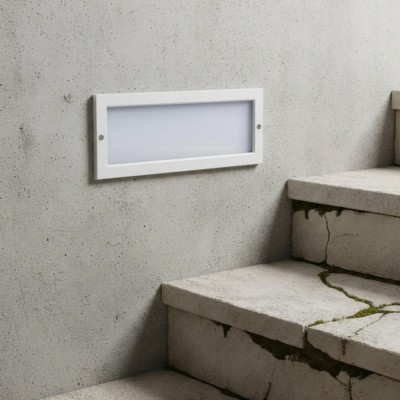 Spot Aplique Pared Empotrar Escalera Moderna Led Exterior Estructura Negro